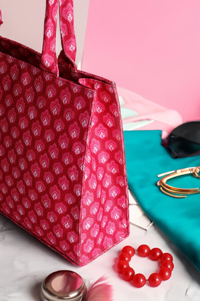 Zeebon Pink Berry Canvas Bag