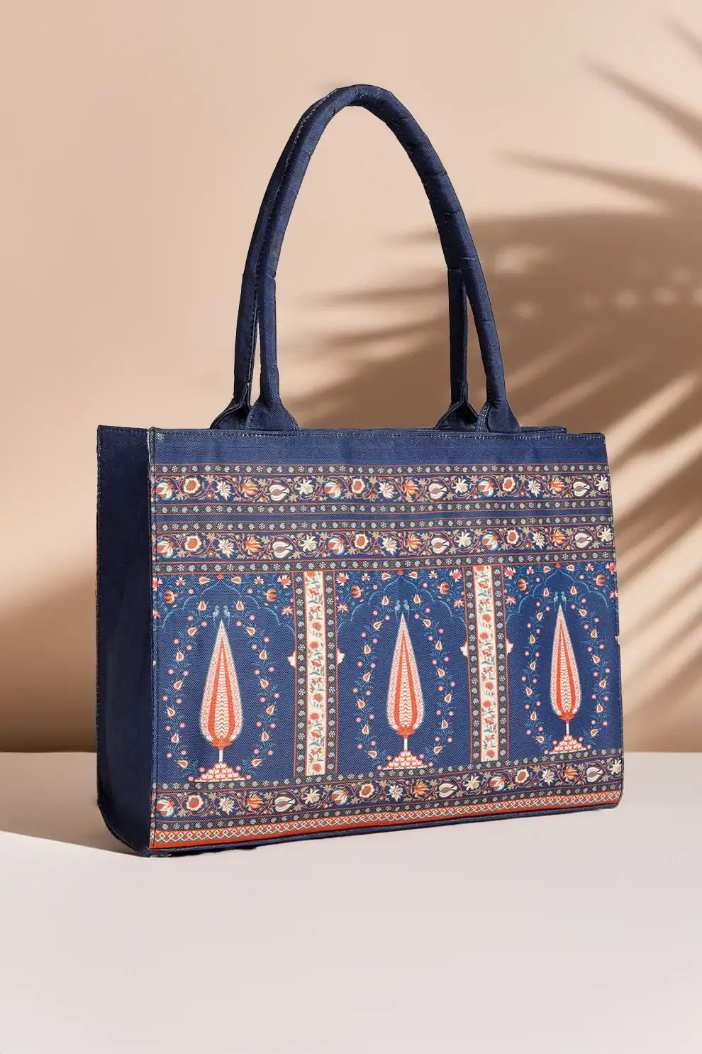 Zeeboon Canvas Tote Blue Folk
