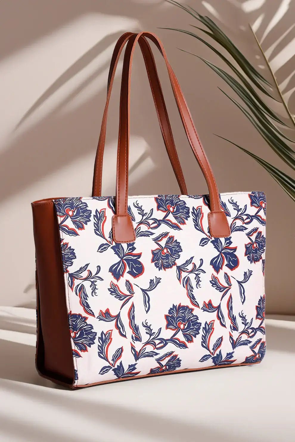Zeeboon Side Rexine Canvas Tote SkyLeaf