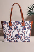 Zeeboon Side Rexine Canvas Tote SkyLeaf