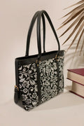 Zeeboon Strap Canvas Tote Black Floral